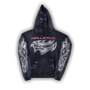 Hellstar Airbrushed Skull Hoodie 'Black'