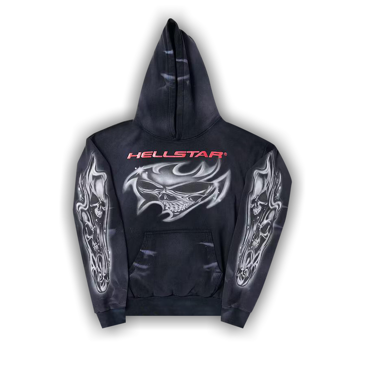 Hellstar Airbrushed Skull Hoodie 'Black'