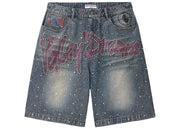 Vale Forever Iced Out Jorts (Mid Blue)