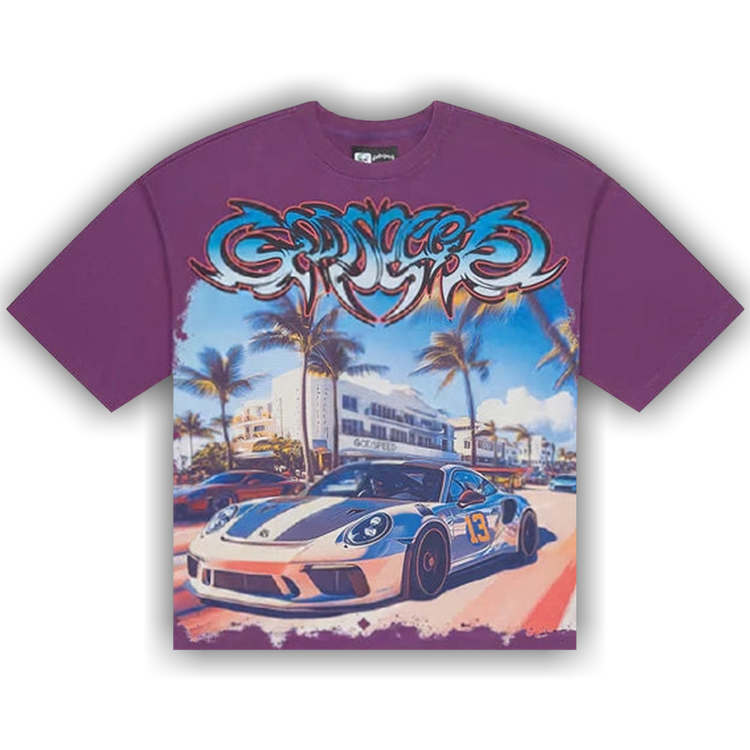 Godspeed Car Meet Miami T-Shirt 'Purple Wash'