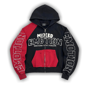 Mixed Emotion Split Decision Zipup Hoodie Blk/Red 'Black/Red'