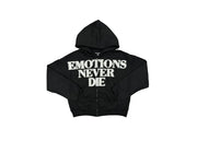 Mixed Emotion End Rhinestone Hoodie Black