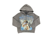 Mixed Emotion Grey Rhinestone Zip Up Hoodie