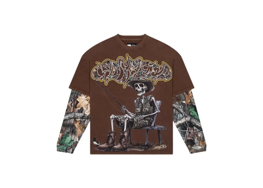 GodSpeed Gone Fishing Layered T-Shirt (Brown)