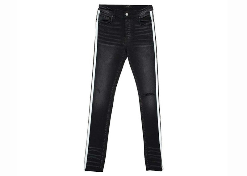 AMIRI Flocked Track Jeans Black/White