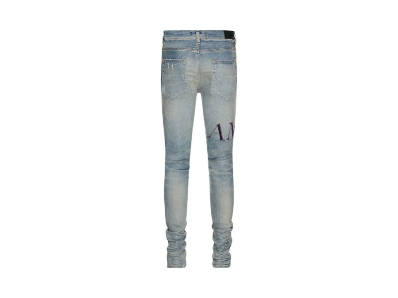 AMIRI Serif Purple Logo Jean Clay Indigo