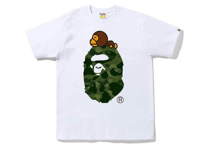 BAPE Color Camo Milo On Big Ape Tee (FW22) White Green