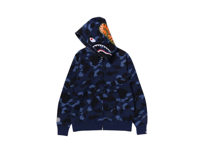 BAPE Color Camo Shark Full Zip Hoodie (FW24) Navy - Stockx_View_02