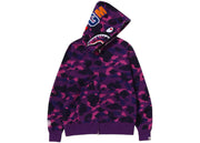 BAPE Color Camo Shark Full Zip Hoodie (FW24) Purple