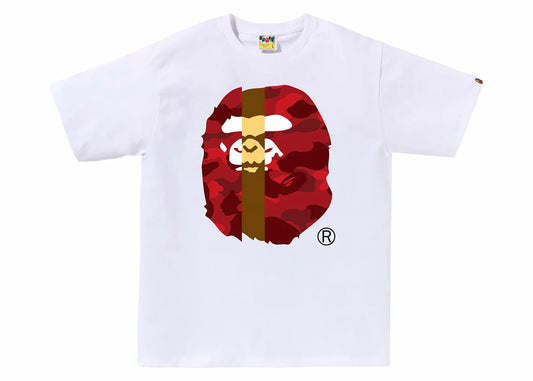 BAPE Color Camo Transform Big Ape Head Tee White/Red