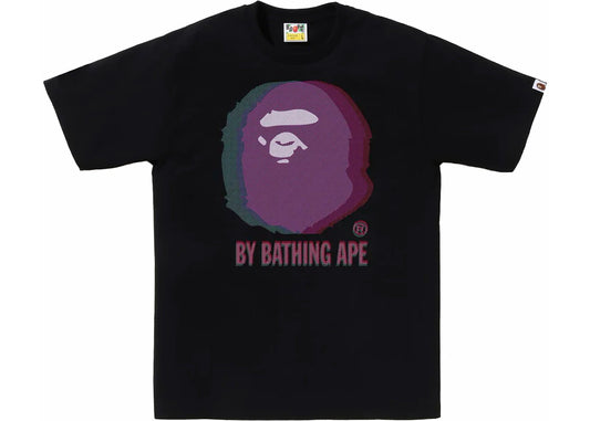 BAPE Glitch Art By Bathing Tee Black