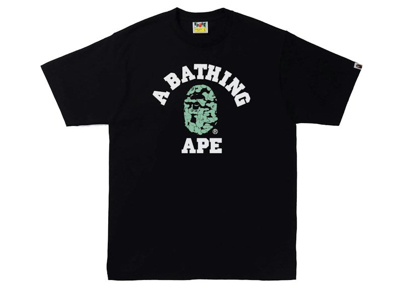 BAPE Text Code Camo College Tee Black