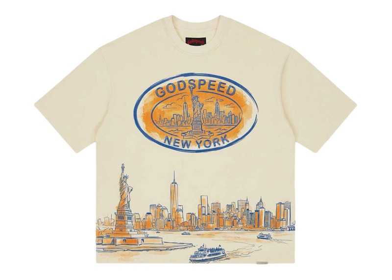 Godspeed New York Skyline T-shirt Bone