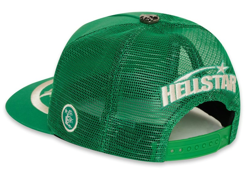 Hellstar Big Logo Trucker Snapback Hat Green