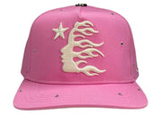 Hellstar OG Logo Rhinestone Snapback Hat Pink