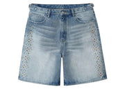 HMDD H-Star Crystal Jean Shorts Blue