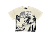 Mixed Emotions Beach Rhinestone Cream Tee