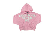 Mixed Emotion End Rhinestone Hoodie Pink
