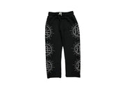 Mixed Emotions End Rhinestone Sweatpants Black