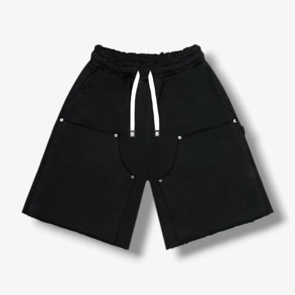 Godspeed Distressed Carpenter Shorts Flat Black