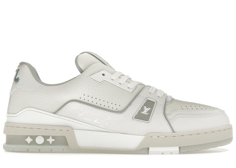Louis Vuitton Trainer White Grey Signature