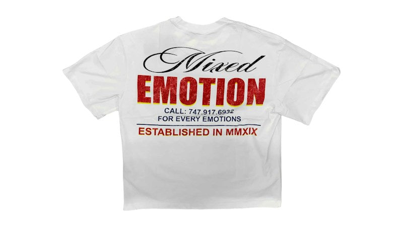Mixed Emotion Lottery Tee White