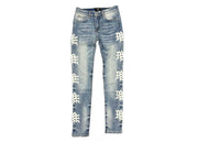 Mixed Emotions Monogram Blue Wash Jeans