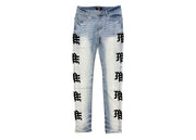 Mixed Emotions Monogram Light Blue Wash Jeans