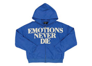 Mixed Emotions End Rhinestone Hoodie Blue