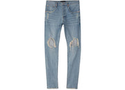 Purple Brand Drop Fit Midrise Tapered Leg Lt Indigo Jeans Indigo