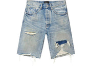 Purple Brand Faros Rip Patched Shorts Indigo