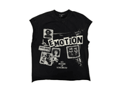 Mixed Emotions Newspaper Sleeveless Tee Black