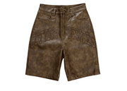 Bottega Desires Leather Shorts Brown
