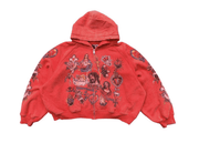 Righteous Risen King Zip Up Hoodie Red