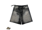 HMDD Crystal H-Star Jorts Black Wash