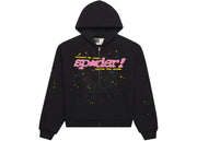Sp5der Punk V2 Zip Up Hoodie Black