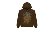 Sp5der Rhinestone OG Web Hoodie Brown