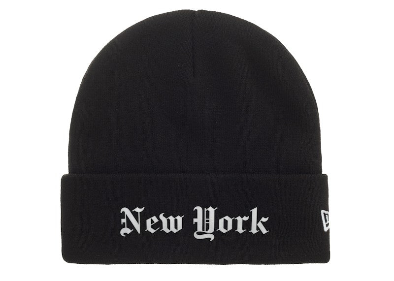 Supreme New Era Shop New York Beanie Black