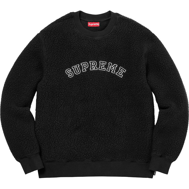 Supreme Polartec Deep Pile Crewneck Black