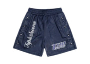 Triple Sevens Nylon Button Up Shorts Blue