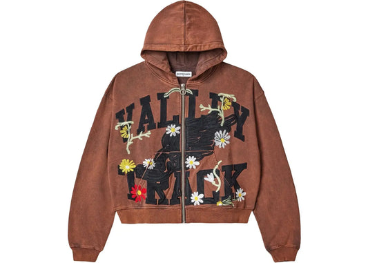 Vale Forever Harmony Garden Zip Up Hoodie Brown