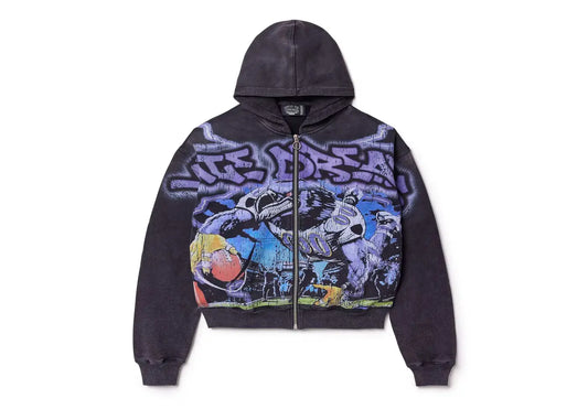 Vale Forever Raven Zip Up Hoodie Black