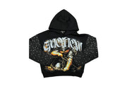Mixed Emotion Archer Rhinestone Hoodie (Black)