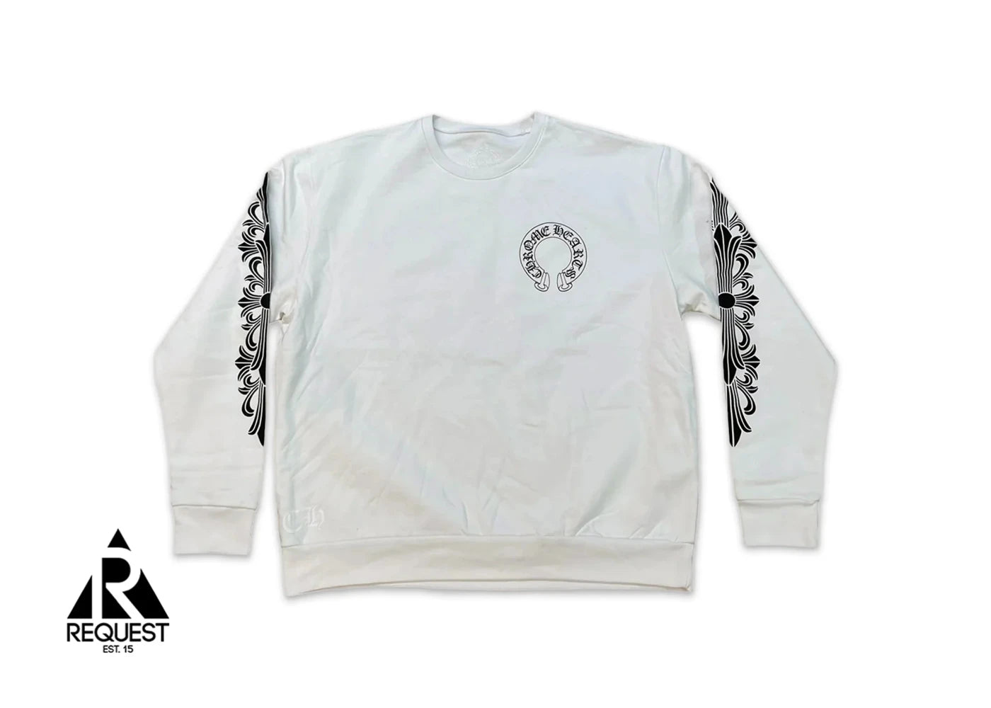 Chrome Hearts Floral Horseshoe Crewneck White