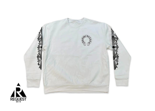 Chrome Hearts Floral Horseshoe Crewneck White