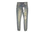 Purple Indigo Destroy Paint Jean
